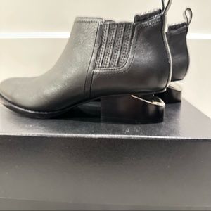 Brand New ALEXANDER WANG Kori Ankle Boots, Lambskin Leather, Black, Size 36.